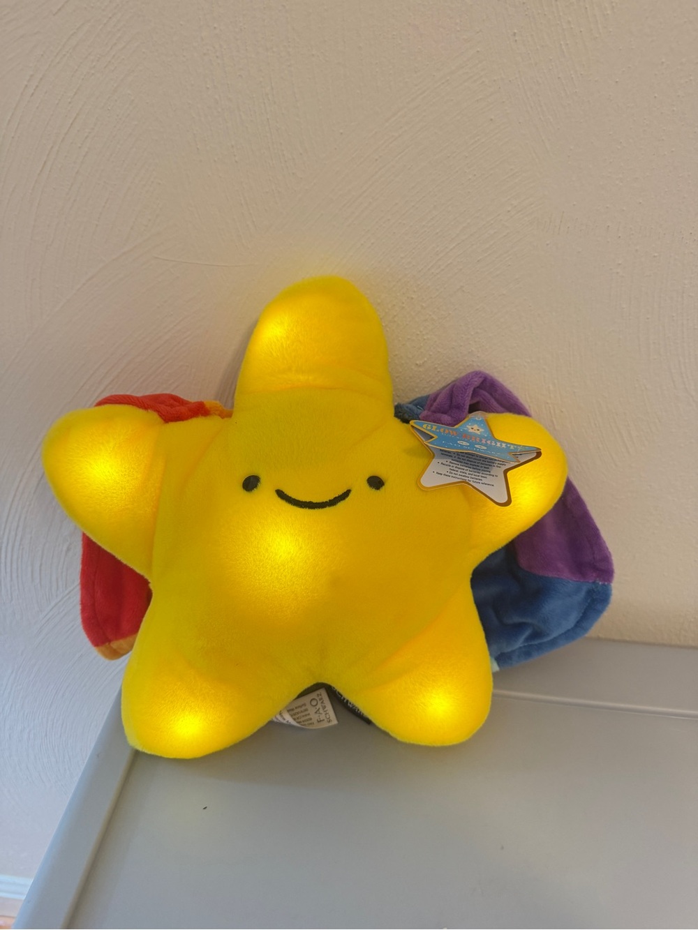 FAO Schwartz Plush Star Night Light and Noise Toy - Rainbow Tail